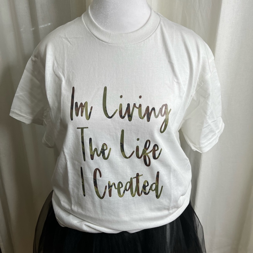 White  Graphic T-Shorts with camouflage you wear this with a pair jeans